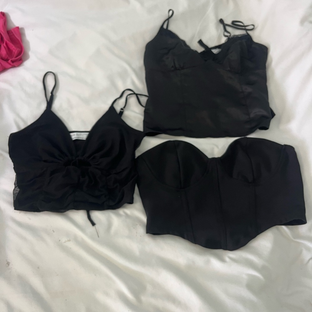 Elegant Black Women's Tops Set
